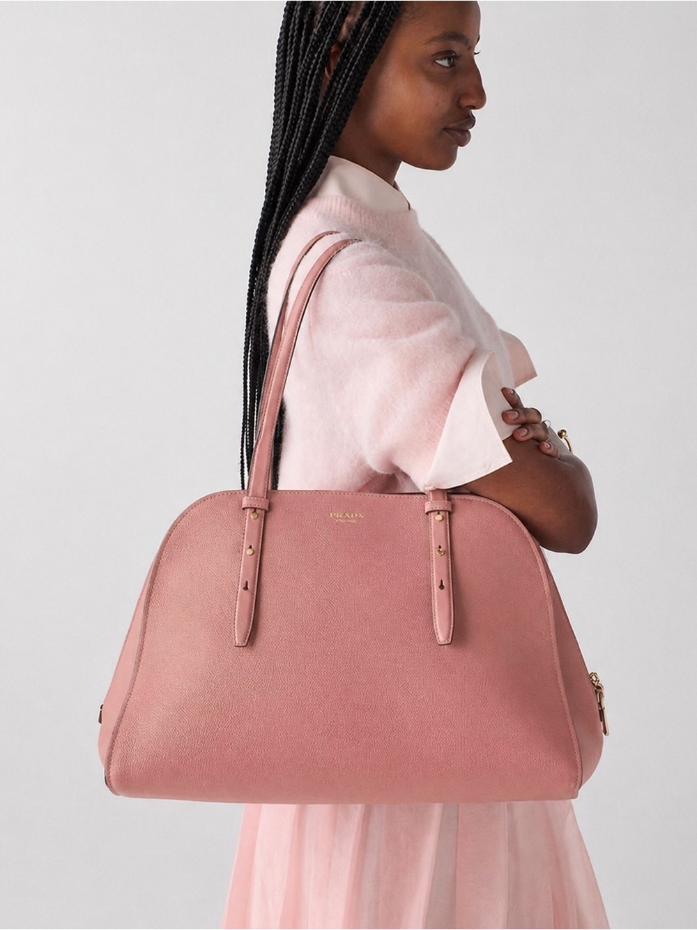 Kate Spade Maise Large Pink Pebbled Leather Carryall Bag NWOT Dust Bag